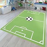 TT Home Kinder-Teppich, Spiel-Teppich Für Kinderzimmer Mit Fußball-Design, In Grün,...