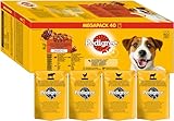 Pedigree Adult Hundenassfutter Gemischte Selektion, 40 Portionsbeutel, 40x100g –...