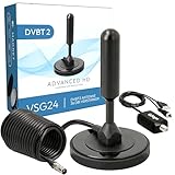 VSG24 DVBT2 Antenne mit Verstärker 36Dbi+ HDTV Zimmerantenne für Fernseher,...