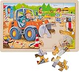 Goki Einlegepuzzle Baustelle