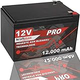 Kraftmax Industrial Pro Bleiakku [ 12V / 12Ah ] AGM Hochleistungs- Blei Akku der...