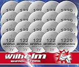 20 x CR1220 WILHELM Lithium Knopfzelle 3V 40mAh ø12x2,0mm Batterie DL1220