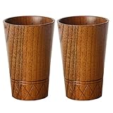 Yooghuge 230 Ml Holztasse Vintage Handgefertigt Holz Geschnitzt Holzmaserung Dekor...