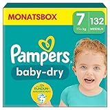 Pampers Windeln Größe 7 (15kg+) Baby-Dry, Extra Large, MONATSBOX, bis zu 12 Stunden...