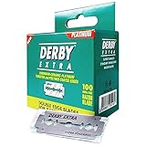 Derby Extra Zweischneidige Sicherheits-Rasierklingen, Pack mit 100 Klingen