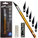 DONILU® Skalpell/Hobbymesser Set inkl. 6x SK5 Black Premium Ersatzklingen mit...