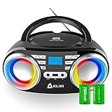 KLIM Boombox B3 Tragbarer CD Player + FM Radio, CD, MP3, Bluetooth, AUX, USB,...