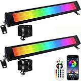 RGB LED Strahler, 2 Stück 50W RGB LED Wallwasher Licht mit Fernbedienung und Bluetooth...