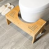 Toilettenhocker Holz klohocker Erwachsene toilettenhocker aus Bambus WC Hocker...