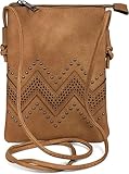 styleBREAKER Mini Bag Umhängetasche mit Zick-Zack Cutout und Nieten, Schultertasche,...