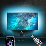 Mexllex Led TV Hintergrundbeleuchtung 55 bis 75 zoll,Smart Led App Steuerbar 5050 led...