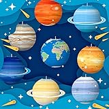 8 StückPapierlaternen Planeten Sehr Verträumt Papier Lampions Set,Lampenschirm...