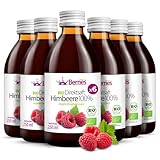 BIO Himbeersaft 6er Pack (6x250ml) - BIO purer Himbeer-Direktsaft - 100% Kaltgepresst...