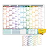 ZADAWERK® Schuljahr Wandkalender DIN A1-2024/2025 + 2x DIN A4 Planer 2024-2026 –...