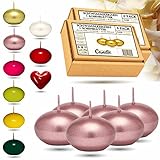 CANDLE HARMONY© Schwimmkerzen 6 STK Ø 40 mm mit GRATIS Rosenblätter Festliche...