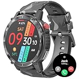 Militär Smartwatch Blutdruckmessung Herren Sportuhr IP68 Wasserdicht Fitnessuhr mit...