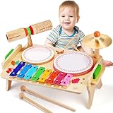 Sweet time Kinder Trommel Set, Musikinstrumente Kinder Set Musik Kinderspielzeug mit...