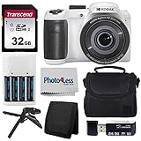 Kodak PIXPRO AZ255 Digitalkamera (weiß) + Point & Shoot Kameratasche + Transcend 32GB...