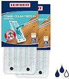 Leifheit 2er Set Wischbezug Clean Twist XL micro duo, für alle Bodenarten,...