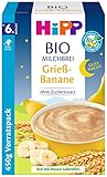 HiPP Bio-Milchbreie ohne Zuckerzusatz, Gute-Nacht-Brei Grieß Banane,...