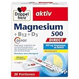 Doppelherz Magnesium 500 + B12 + D3 DIRECT mit DEPOT-Funktion - Magnesium als...