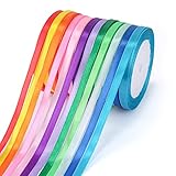 ihaspoko Polyester Satinband, 12 Farben 6 mm x 22 m Dekoration Geschenkband für...