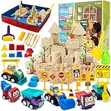 CROSOFMI Magic Sand Für Kinder Set Spielsand Faltbarer Sandkasten für Jungen...