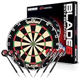 WINMAU Blade 6 Professionelle Bristle Klassische Dartscheibe with Darts Set (2 Sätze...