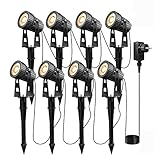 8er Gartenleuchte LED Gartenstrahler Warmweiß COB LED Gartenleuchtung mit...