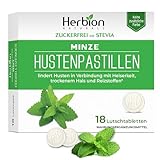 Herbion Naturals Zuckerfreie Lutschtabletten Natürlicher Minzgeschmack mit Stevia...
