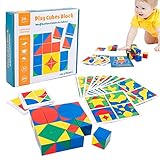 PASADO Würfelblock-Puzzle, Puzzle zum Bauen von Würfeln | Montessori-Würfel-Brettspiel...