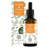 Vitamin A Tropfen – 50 ml (1.700 Tropfen) - Hochdosiert: 3.333 I.E. (1.000 µg) pro...