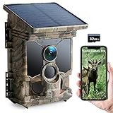 CEYOMUR Solar Wildkamera 4K 30fps, 40MP Wildkamera WLAN Bluetooth, 120°...