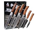 Wakoli Edib Pro 6er Damastmesser-Set mit Klingen von 8,5-19,70 cm Länge extrem...