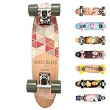 meteor Holz Skateboard Kinder - Mini Cruiser Kickboard - Skateboard mädchen...