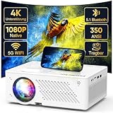 4K Unterstützt Beamer, Native 1080P 5G WiFi Bluetooth, 15000 L...