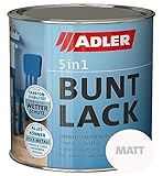 ADLER 5in1 Buntlack für Innen und Außen - 125ml- Wetterfester Lack und Grundierung für...