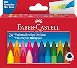 FABER-CASTELL 120024 Dreikant-Wachsmalkreide, 24er Etui, 1 Stück