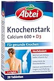 Abtei Knochenstark Calcium 600 + D3 - hochdosiert - Nahrungsergänzung für gesunde...