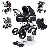 Bronea EXQUISE Kombi-Kinderwagen 3 in 1 Inkl. MATRATZE, Buggy, Auto-Babyschale,...