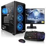 Megaport Set Komplett PC Gaming PC AMD Ryzen 5 5600G • 24' Monitor • Windows...