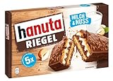 Hanuta Schokoriegel, Waffel mit Milch- und Haselnusscreme, 5 Riegel à 34,5 g, ohne Farb-...