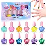 ETYJO Kinder Nagellack Mädchen Ungiftig, 12 Farben Nagellack Kinder Peel-Off...