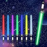 Moocuca Lichtschwert Kinder, RGB 7 Farben Led Lightsaber mit Licht und Sound, Lightsaber...