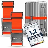 Travely® Premium Koffergurt - Besonders Auffällig & Sicher - Inkl. 2 Namensschildern -...