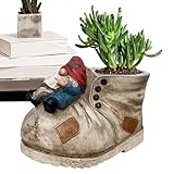 Rurunklee Cowboy-Schuh-Pflanztopf | Blumen-Cowboy-Topf, Zwergenfigur, Blumenbehälter mit...