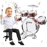 m zimoon Kinder Schlagzeug Schlagwerk Drumset, Jazztrommel Kleinkind Spielzeug 5 Trommeln...