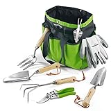 WORKPRO Gartenwerkzeug Set, 8 in 1 Gartengeräte mit Aufbewahrungstasche, aus Edelstahl,...