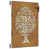 vidaXL Gartentor 85x125 cm Cortenstahl Baum-Design