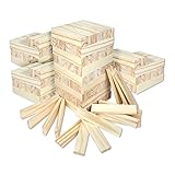 Schramm® 300 Stück Holzbausteine für Kinder Holzklötzer Holz Klötzer Bausteine Puzzle...